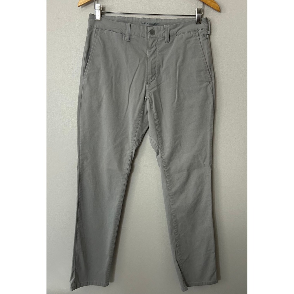 Mack Weldon Pants Mens 30 Storm Grey Radius Slim Fit Performance Chino Tech